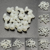 Suleve,M3NP2,50Pcs,White,Round,Pillips,Plastic,Nylon,Screw,Length