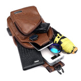 Casual,Outdoor,Travel,Charging,Sling,Leather,Chest,Crossbody