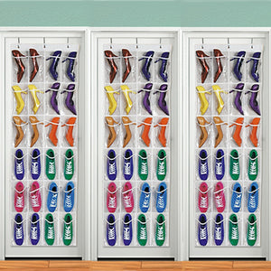 24Pocket,Hanging,Stainless,Steel,Holder,Shoes,Nonwoven,Fabric,Organizer,Storage,Closet