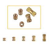 Suleve,M2.5BN1,150Pcs,Brass,Cylinder,Knurled,Round,Insert,Embedded,Assortment