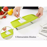 KCASA,Vegetable,Cutter,Container,Adjustable,Mandoline,Slicer,Interchangeable,Blades