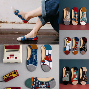 Unisex,Shallow,Patchwork,Color,Personality,Socks,Socks