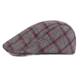 Womens,Winter,Woolen,Plaid,Painter,Beret,Outdor,Adjustable,Peaked