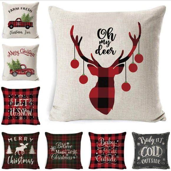 Christmas,Cushion,Cover,Pillowcase,Cushions,Pillow,Cases,Cotton,Linen,Pillow,Covers,Decor
