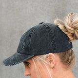 Women,Breaking,Solid,Color,Fashion,Hollow,Ripped,Washed,Denim,Baseball