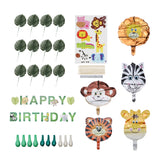 Jungle,Animal,Decorations,Happy,Birthday,Banner,Animal,Balloons,Animal,Toppers,Theme,Birthday,Party,Decorations