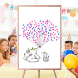 Frameless,Elephant,Wedding,Paper,Guest,Signaturing,Inkpad,Birthday,Party,Decorations