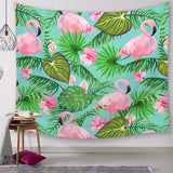 Flamingo,Tapestry,Blanket,Plants,Flower,Polyester,Tablecloth,Hanging,Table,Runner