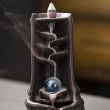 Backflow,Ceramic,Mountain,Waterfall,Smoke,Incense,Burner,Cones,Holder,Censer