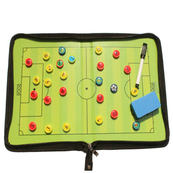 Magnetic,Training,Football,Soccer,Tactic,Board,Folder,Leather,Portable