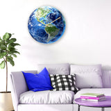Loskii,CC023,Creative,Earth,Pattern,Clock,Clock,Quartz,Clock,Office,Decorations