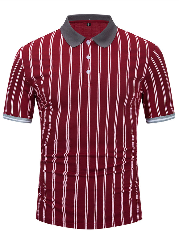 Summer,Classic,Stripe,Shirt,Cotton,Solid,Short,Sleeve,Breathable,Leisure,Shirt