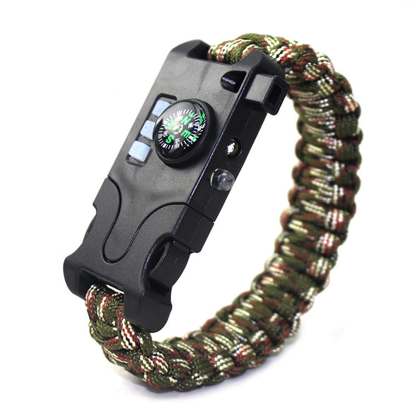 Outdoor,Survival,Bracelet,Infrared,Laser,Flashlight,Compass,Whistle,Reflector,Camping,Emergency,Tools