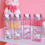 Portable,Novelty,Carton,Shaped,Cartoon,Unicorn,Printed,Water,Bottle