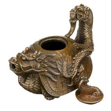 Vintage,Chinese,Brass,Copper,Dragon,Flagon,Handmade,Artwork,Decor