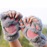 Women,Girls,Fluffy,Plush,Fingerless,Gloves,Glove,Winter,Mittens