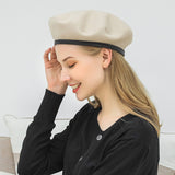 Woolen,Beret,Casual,Drawstring,Adjustable,Painter