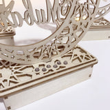 Wooden,Ramadan,Mubarak,Islam,Hanging,Pendant,Plate,String,Light
