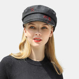 Women,Woolen,British,Style,Chain,Octagonal,Beret