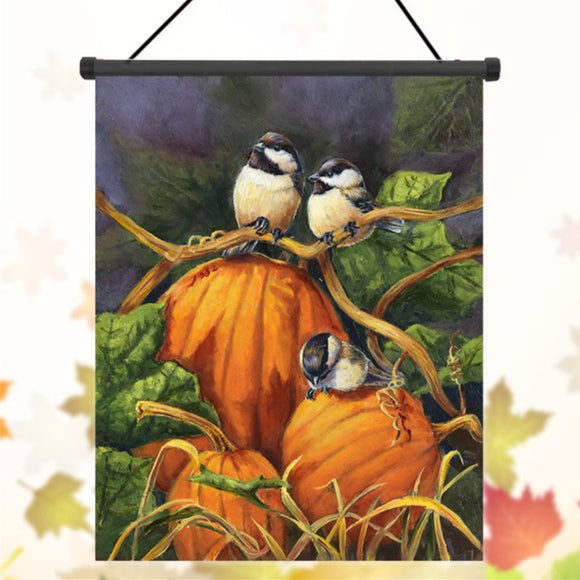 30x45cm,Thanksgiving,Polyester,Pumpkins,Birds,Welcome,Garden,Holiday,Decoration