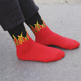 Women,Harajuku,Street,Flame,Pattern,ElasticTube,Cotton,Socks