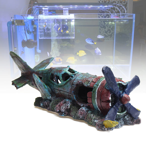 ZANLURE,Large,Plane,Wreck,Decoration,Resin,Aquarium,Decorations