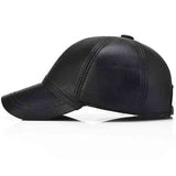 Genuine,Sheepskin,Leather,Baseball,Solid,Black,Adjustable,Sport,Visor