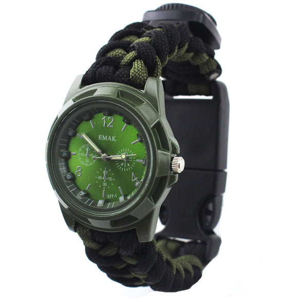 IPRee,Survival,Compasss,Bracelet,Watch,Emergency,Nylon,Paracord,Wristband