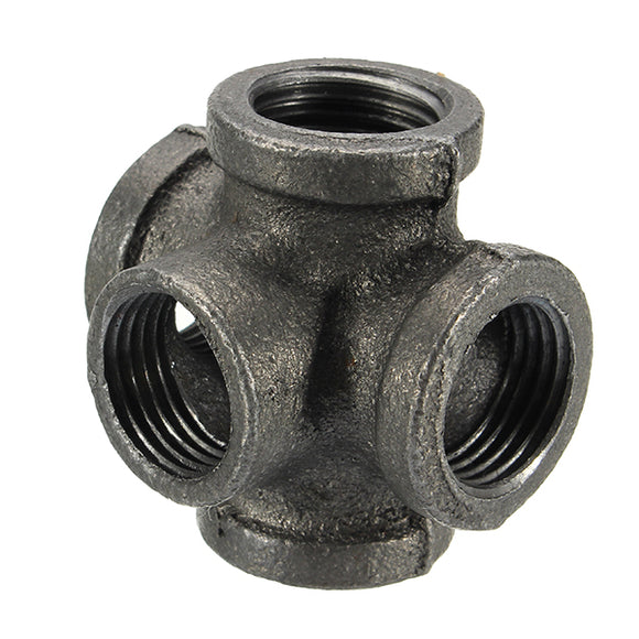 Fitting,Malleable,Black,Outlet,Cross,Female,Connector