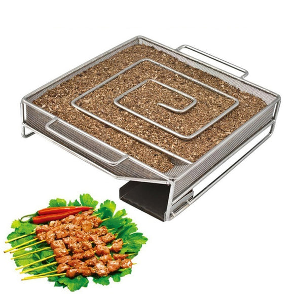 15x15x4cm,Stainless,Steel,Grill,Camping,Picnic,Square,Smoke,Generator,Cooking,Stove