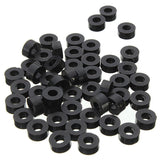 Suleve,200Pcs,Nylon,Washer,Black,Round,Spacer,Washer,Standoff,Fastener,Hardware,7*4*L