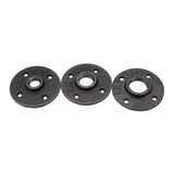 Malleable,Floor,Flange,Plates,Holes,Black,Pipes,Fittings,Industrial,Furniture,Mount,Decor"