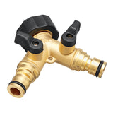 Brass,Manifold,Quick,Connector,Nozzle,Water,Splitter,Garden,Faucet,Watering,Adapter"
