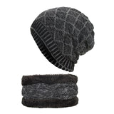 Women,Thicken,Coral,Fleece,Brimless,Knitted,Scarf,Winter,Beanie