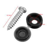 16Pcs,Licence,Number,Plate,Phillips,Tapping,Screw,Hinged,Black,Cover