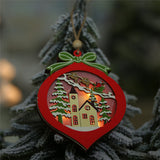 Loskii,Christmas,Wooden,Pendants,Ornaments,Decor,Christmas,Ornaments,Hollow,Wooden,Pendant,Creative,Ornaments