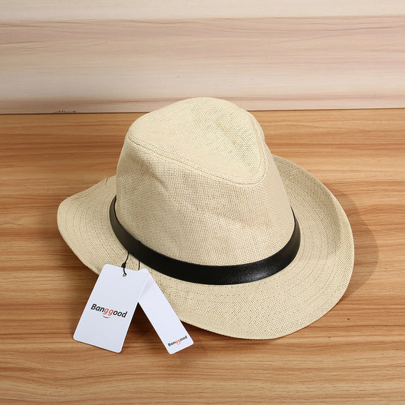 Women,Summer,Outdoor,Sunshade,Straw,Solid,Color,Beach