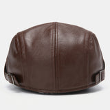 Collrown,Men's,Leather,Retro,Casual,Newsboy,Forward,Beret