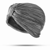 Women,Pleated,Beanie,Solid,Color,Simple,Turban