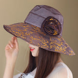 Women,Polyester,Floral,Transparent,Brimmed,Bucket,Protection,Fisherman