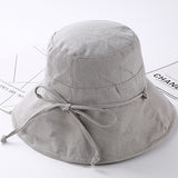 Women,Summer,Casual,Cotton,Bucket,Foldable,Sunscreen,Beach