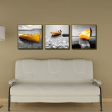 Miico,Painted,Three,Combination,Decorative,Paintings,Yellow,Decoration