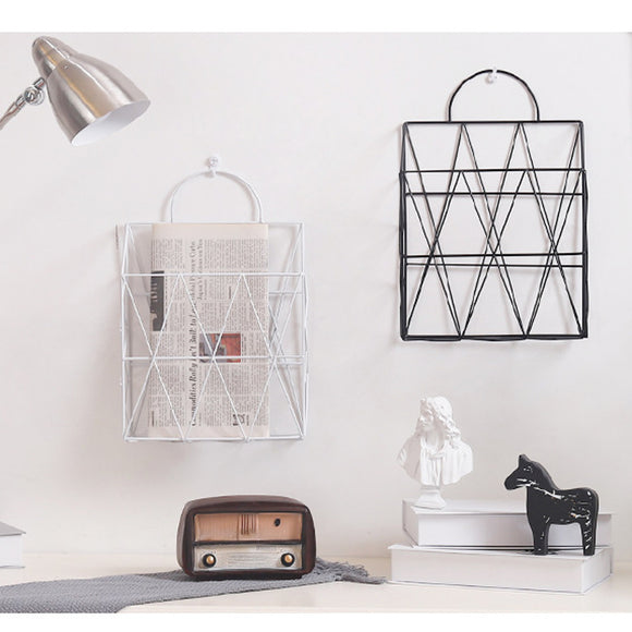 Modern,Metal,Hanging,Shelf,Baskets,Newspaper,Storage,Display,Organizer