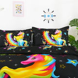 Bedding,Animal,Unicorn,Printing,Quilt,Cover,Pillowcase,Queen