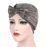 Women,Muslin,Studded,Breathable,Ethnic,Cotton,Beanie,Vintage,Elastic,Turban