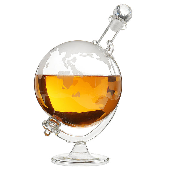 Whiskey,World,Globe,Glass,Crystal,Decanter,Liquor,Spirits,Bottles