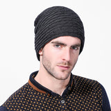 Women,Stripe,Knitted,Beanie,Solid,Casual,Thicker,Winter,Skull