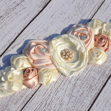 Beauty,Flower,Satin,Flower,Wedding,Dress,Waist