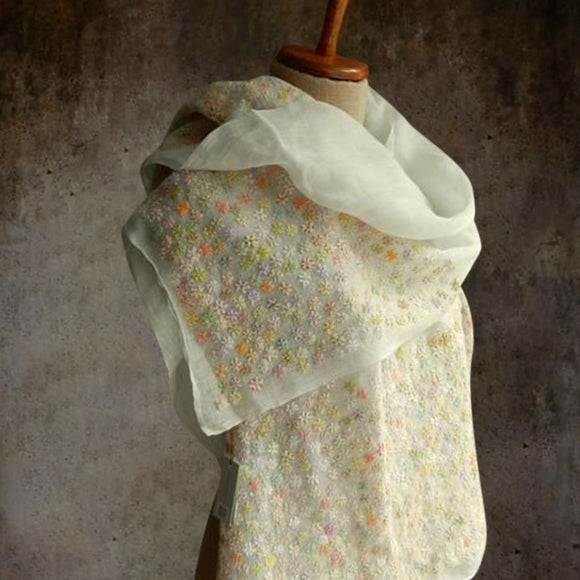 Women,Solid,Color,Small,Flower,Pattern,Light,Elegant,Scarf,Shawl