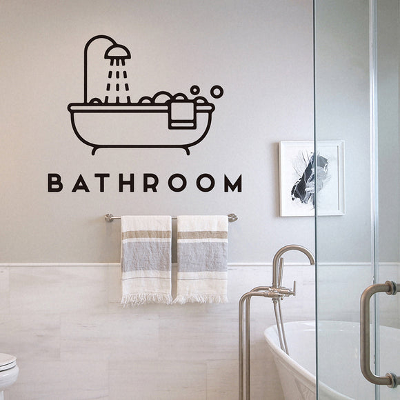 Loskii,Bathroom,Sticker,Creative,Shower,Sticker,Background,Waterproof,Toilet,Washroom,Decoration